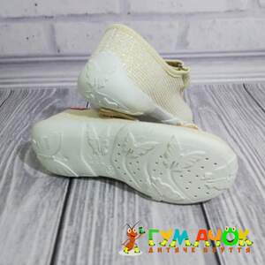 Текстильні Тапочки Renbut Gold Bow (шкіряна устілка)